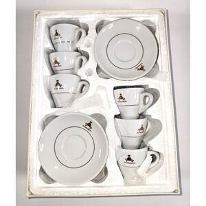 Vintage Montecristo 12 Piece Cup & Saucer Demitasse Set Gold Trim Set of 6